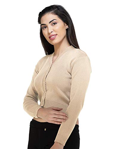 Image of Women Winter Wear V-Neck Full Sleeves Regular Fit Woollen Blouse