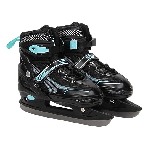 Ice Skates,Hockey Skates,Skates with Adjustable 4 Sizes for Boys Girls Youth Men Women and Beginners (Blue, M (1-4) Kid‘s/(4-6) Women's)