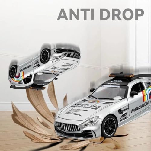 Image of PLUSPOINT Die cast Metal AMG-GT3 F1 Edition 1:24 Car Realistic Scale Model, Pull Back Diecast Classic Vehicles Alloy Simulation Supercar with Lights and Sound Collection and Gift for Aldult, Kids