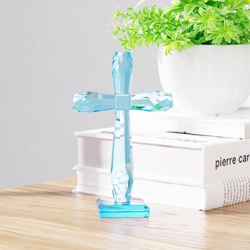 Image of YWHL Religious Cross Gifts for Women Men, Handmade Christian Standing Cross
