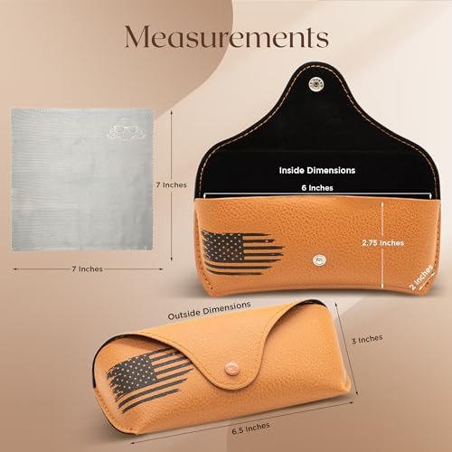 Image of Leather Glasses Case - Slim Glasses Case for Men and Women - Portable Sunglasses Case
