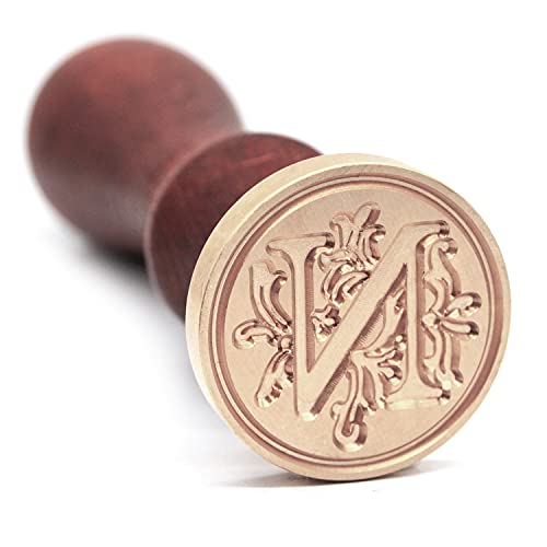 Medieval Initial Alphabet Wax Letter Seal, Brass Head Wooden Handle,
