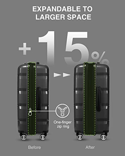 Luggex 20 Inch Carry On Luggage Airline Approved - Pp Expandable Hard Shell Luggage - Travel Suitcase With Wheels, Lightweight (Black Suitcase) #TOP2