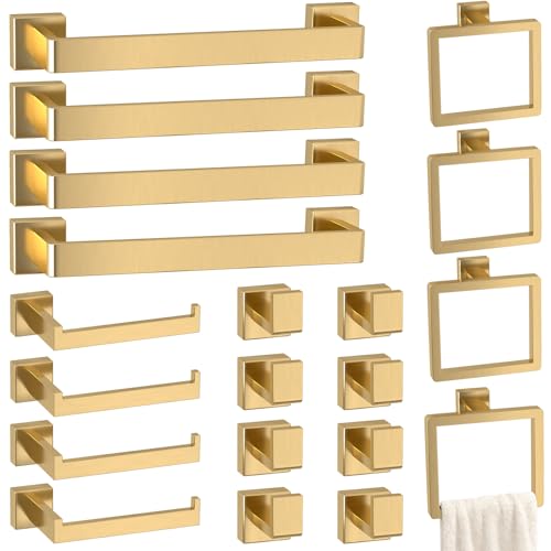 Image of 20-Pieces Gold Bathroom Accessories Set, 16 Inch Towel Bar Set