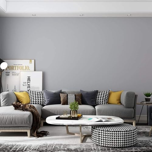 Image of practicalWs Gray Self-Adhesive Wallpaper Removable Film Stick Paper | Easy to Apply Peel and Stick Wallpaper Shelf Liner Table and Door Reform 23.62 Inch 236.2 inch Wall paper