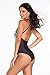 FARYSAYS Women Floral Printed High Neck One Piece Backless Maillot Swimsuit White and Black