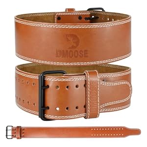 Suede Leather Weight Lifting Belt for Men & Women – 5mm Thick, 4” Wide Back Support, Double Pronged Buckle – Sweat-Resistant Gym Belt for Weightlifting, Powerlifting and Deadlifts – Carry Bag Included