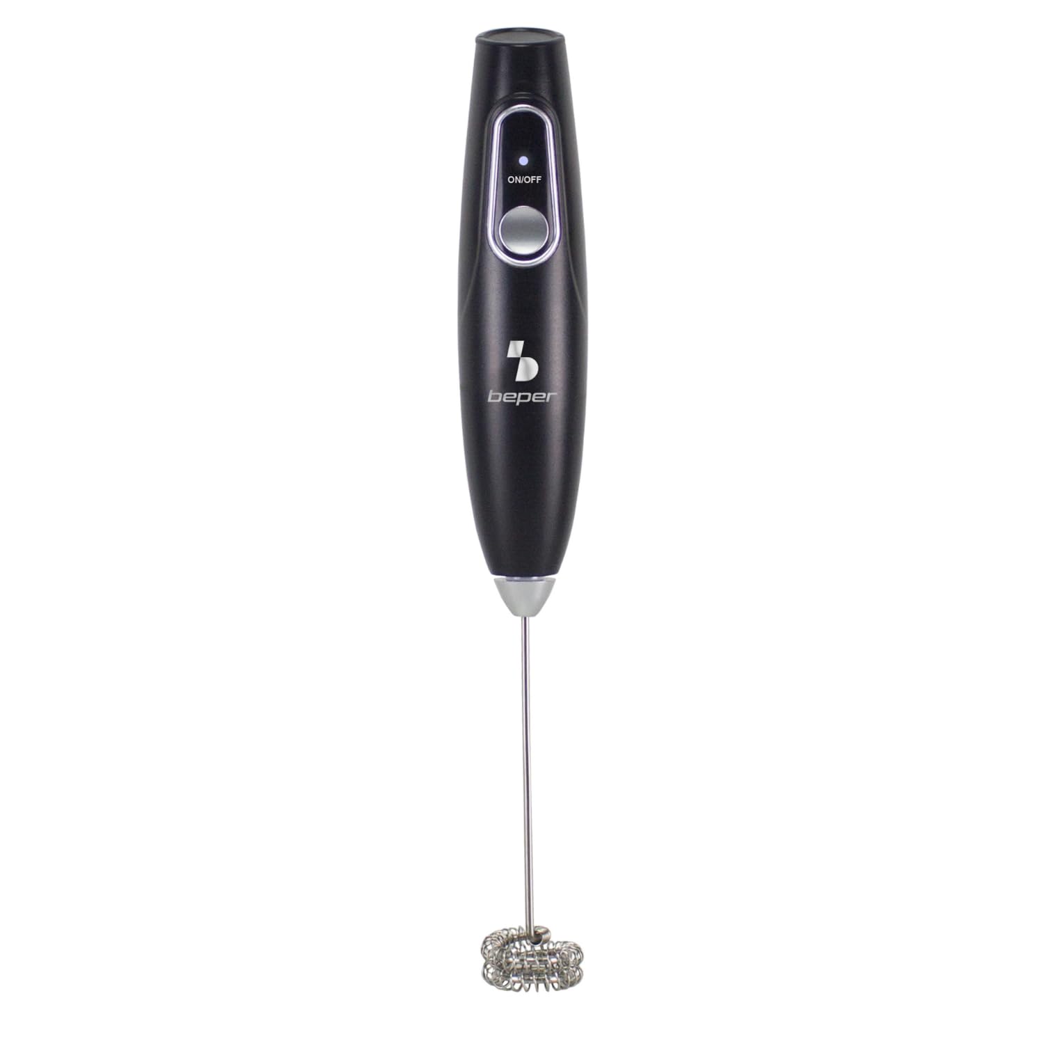BEPER P102SBA009 Elektryczny spieniacz do mleka z akumulatorem, do mleka z wyjmowaną trzepaczką ze stali nierdzewnej, USB w zestawie, 40 minut pracy baterii, idealny do mleka, czekolady i cappuccino