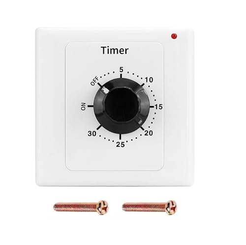 Switian Temporizador mecánico 30 min (220 V/15 A) | Temporizador programable con montaje en pared | Para ventilador, calentador de agua, acuario, lámpara y electrodomésticos