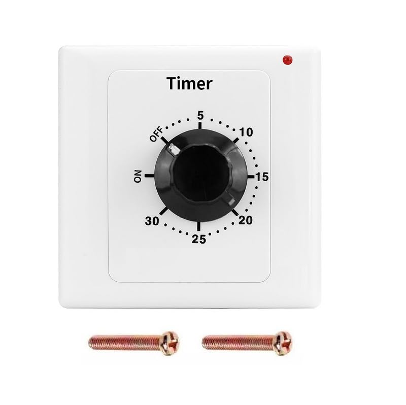 Switian Mechanische Zeitschaltuhr 30 Min. (220V/15A) | Programmierbarer Steckdosentimer mit Wandmontage | Für Ventilator, Warmwasserbereiter, Aquarium, Lampe & Haushaltsgeräte