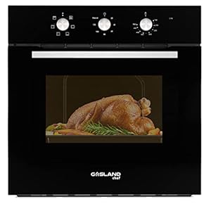 24” Single Wall Oven, GASLAND Chef ES606MB 24 Inch Built-in Electric Ovens, 240V 2000W 2.3Cu.ft 6 Cooking Functions of Grill Conventional Timer etc. Mechanical Knobs Control, Black Glass