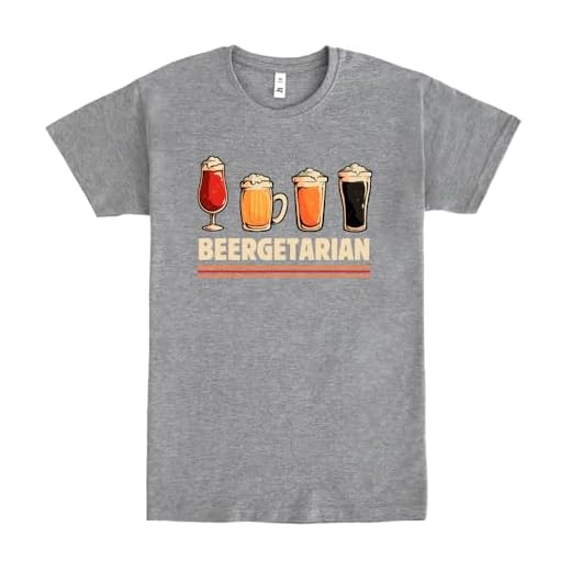 Pampling Camiseta de Manga Corta, 85% Algodón, Ropa Unisex para Hombres y Mujeres en 5 Tallas, Camiseta Gris, Modelo Beergetarian (L)