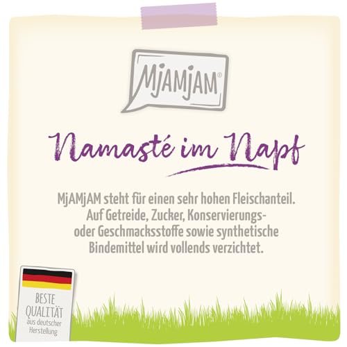 MjAMjAM – Premium Nassfutter für Katzen - Wellness Wohlfühlpaket Huhn, 12er Pack (12 x 125g), getreidefrei mit extra Fleisch
