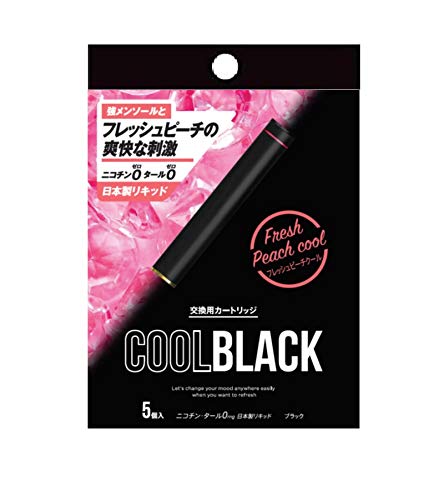 【最新】COOLBLACK クールブラック PloomTech プルームテック 互換 電子タバコ 交換 カートリッジ 5本セット ニコチン タール ゼロ (ﾌﾚｯｼｭﾋﾟｰﾁｸｰﾙ, ﾌﾞﾗｯｸ)