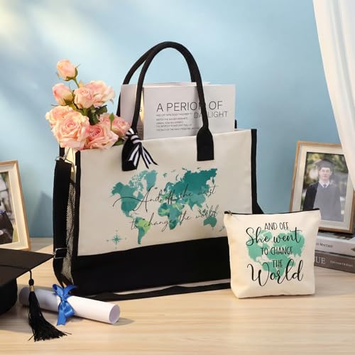 Set 2 Bolsos de Lona Tote y Maquillaje Motivacional miniatura 3