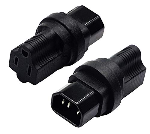 zdyCGTime 3 Prong USA C14 to NEMA 5-15R Plug Power Adapter for Standard Computer Power Adapter 15A/125V (IG-320) (NEMA 5-15R to IEC 60320-C14)(2 Pack)