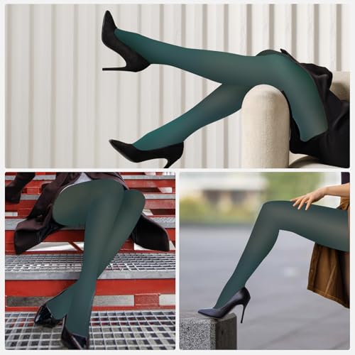 Image of Fleece Lined Tights Sheer Women,Fake Translucent Warm Pantyhose Leggings Sheer Thermal Tights for Women in Winter.