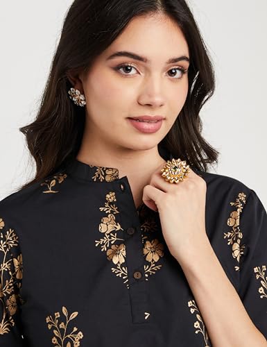 Image of Amazon Brand - Myx Women's Printed Regular Cotton Short Kurti (Available in Plus Sizes)