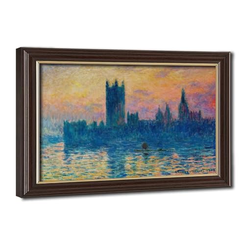 Toile Monet The Houses of Parliament WCYB pour décoration bureau cosy