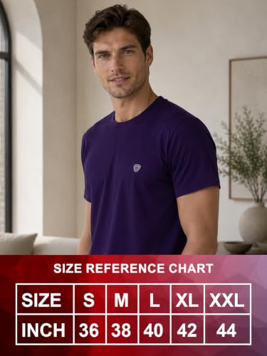 Image of Lux Cozi Men Cotton Half Sleeves Round Neck Regular Fit Casual T-Shirt