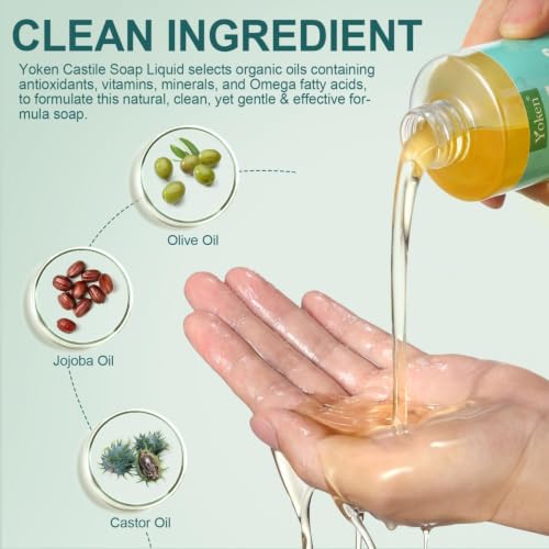 Image of Yoken Pure Castile Liquid Soap 8 Oz Unscented with Organic Oil EWG Verified