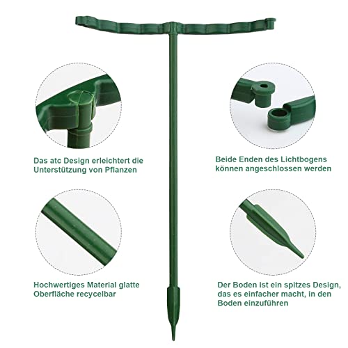 DONQL 20er Set Pflanzenstütze rund - 24x14cm, Strauchstütze aus Plastik - Verstellbarer Blumenhalter, Staudenstütze, Staudenhalter, Blumenstütze, Rankhilfe für Pflanzen Blumen Gemüse – Bild 4