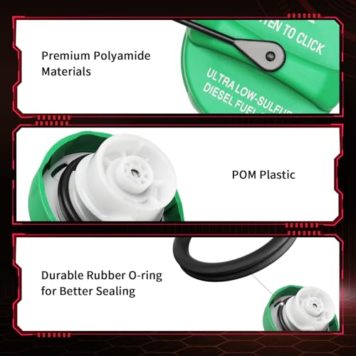 Image of Diesel Fuel Cap Gas Cap 52013994AB Compatible with Dodge Ram 1500 2500 3500 4500 5500 Jeep Liberty Wrangler Grand Cherokee