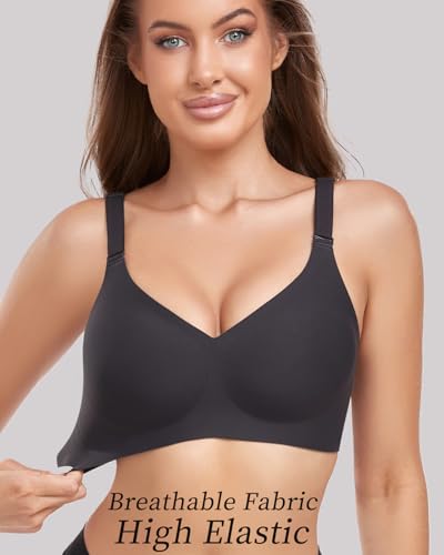 Image of Deep V Petal Bras for Women No Underwire Soft Wireless Bras Comfort Seamless Bralettes with Extender