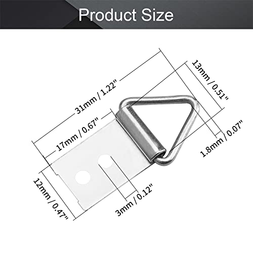 Image of MroMax 50PCS Ring Picture Frame Buckle 1.22 inch x 0.47 inch Silver Tone Assortment Kit for Home Decoration Picture Frames Photo Hanging Solutions