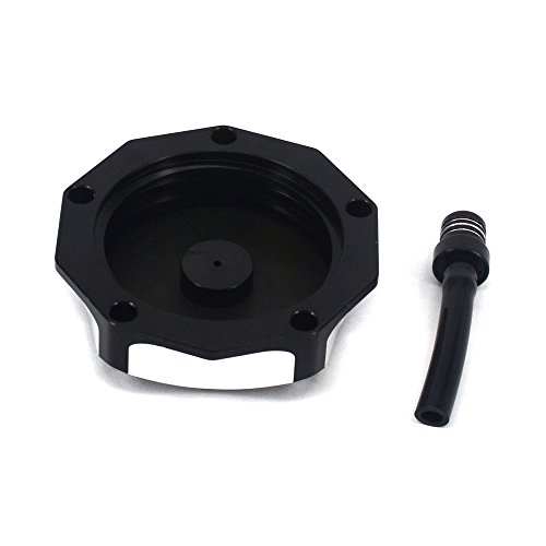 Image of JFG RACING Dirt Bike Billet Gas Fuel Tank Cap with Vent Hose for YZ85 YZ125 YZ250 04-23 /YZ250F YZ450F 04-13 /YZ125X 17-23 /YZ250X 16-23 /WR250F 03-09 11-13 /WR450F 03-09 11-15 /RMZ250 /RMZ450-Black