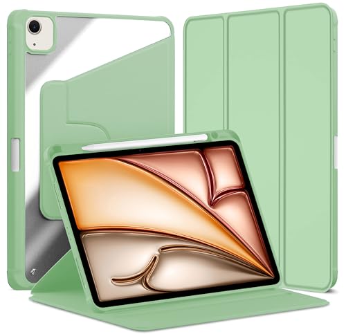 Image of TGK Rotating Case Cover for iPad Air 13 inch M4 /M3 /M2 (2026 /2025 /2024) with Pencil Holder (Mint Green)