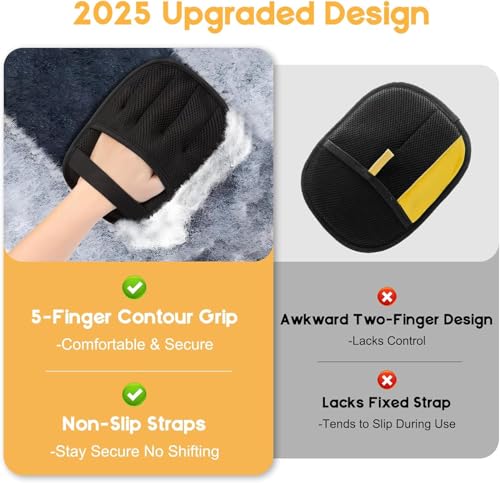 Image of Pet Hair Removal Glove for Cats & Dogs, Upgraded Five-Finger Electrostatic Pet Hair Gloves, Reusable Magic Brush Pet Hair Remover Tool for Laundry, Couch, Carpet, Car Seat