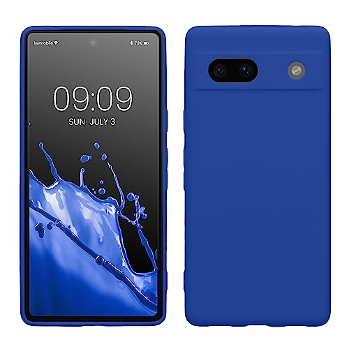 kwmobile Case for Google Pixel 7a Case - Protective Slim TPU Phone Cover - Soft Matte Finish - Baltic Blue