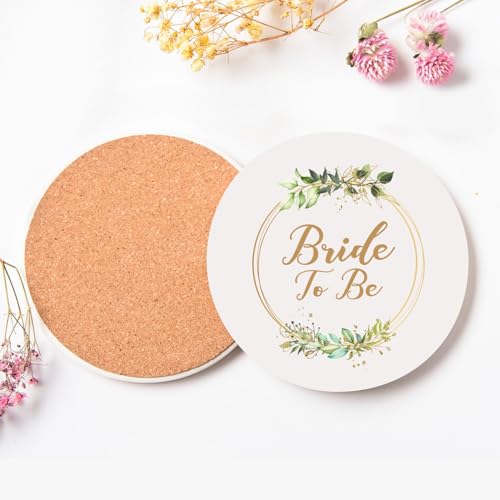 Sous-verre ronds en céramique Bride to Be Wedding Flower Circle - 4