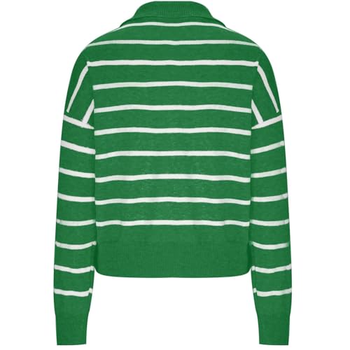 Heevina Sweaters for Women Striped Lapel V Neck Long Sleeve Knit Knitted Sweater Jumpers Trendy Pullover Winter Fall2