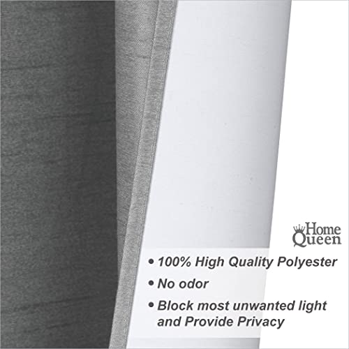 Home Queen Grommet Curtain Valance Window Treatment For Living Room, Bedroom Narrow Window Topper, Set Of 1, 37 W X 18 L Inch, Grey #TOP5