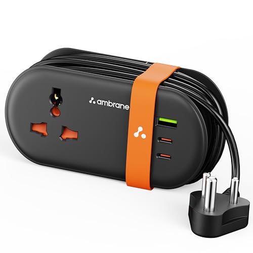 Ambrane Foldable Extension Board, 2 Type C & USB, Perfect for Off...