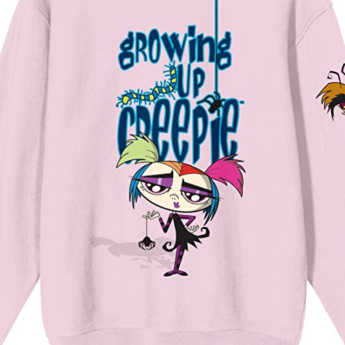 Bioworld Growing Up Creepie Character Art With Logo Crew Neck Long Sleeve Cradle Pink Adult Sweatshirt2