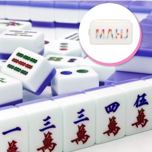 Sunnymove Empty Mahjong Bag Thickened American Mahjong Tiles Bag with Zipper Storage Pouch for Board Game Pieces Game Party Travel Gatherings Accessories, 10.4''x5.6'', Case Only (Mahj,Rainbow) - image 3