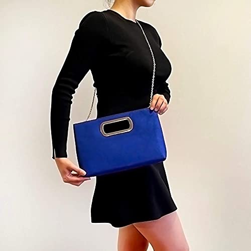 Image of Top Handle Faux Suede Clutch