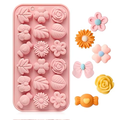 GHPKOTW Moldes De Silicona Para Velas, 3D Moldes De Flores Girasol Margarita, Para Hacer Velas Y Jabón, Para Manualidades, Pastel, Decoración Del Hogar (Rosa)