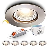 IP65 LED SPOT & TREIBER SEHR DÜNN - unsere LED Deckenspots Dimmbar Einbaustrahler und Treiber haben eine sehr geringe Einbautiefe von 26mm. Dadurch können Sie die LED Spots auch in Decken mit wenig Platz einsetzen. Der Treiber sorgt dafür, dass die Spots mit 230V arbeiten und Sie können so viele Spots anschließen, wie Sie möchten. Das Kabel vom Spot zum Treiber und vom Treiber zum läuft auf beiden Seiten 15cm. Sie können das Kabel selbst verlängern oder verkürzen, wenn Sie es wünschen.