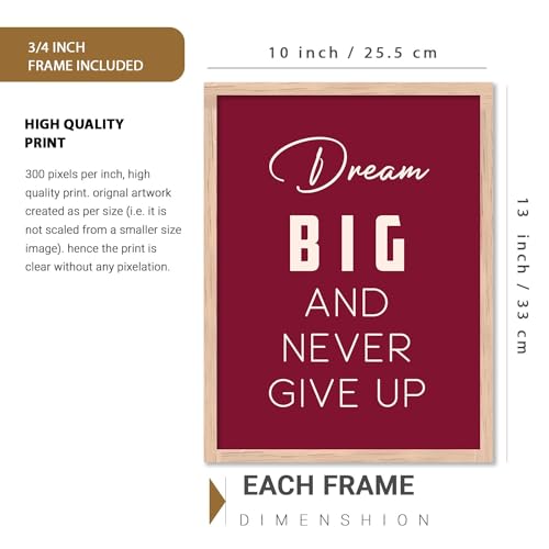 Image of kotart Inspired poster Motivational Quotes | Wall Hanging frames for Living Room | Bedroom | Office | Gift | Decoration frames for Home | Painting wall Decor Set of 6 Multicolo (10x13 inch, J)