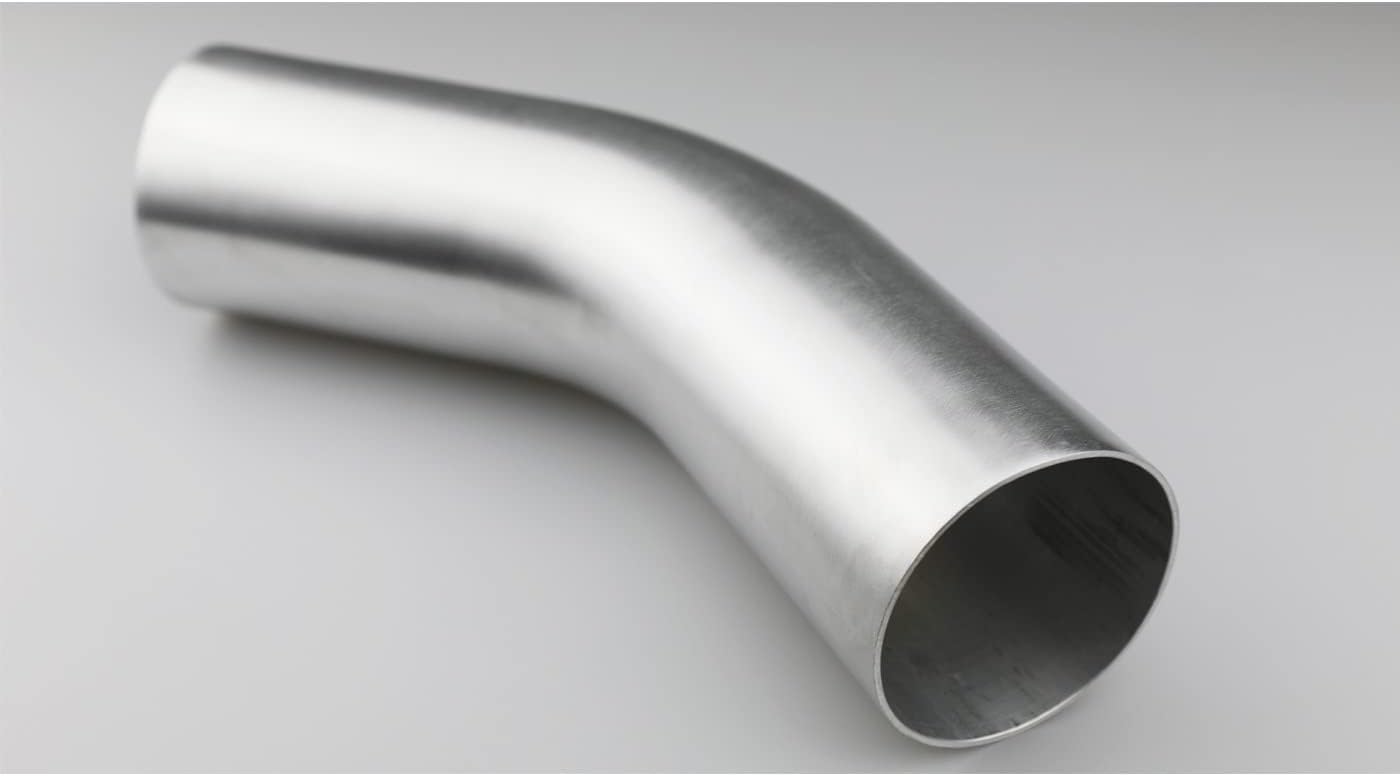 89mm (3.5") OD 45 Degree Elbow 3.5 Inch Aluminum Intercooler Pipe Air Intake Tube, 1.28D Radius, Brushed Finish