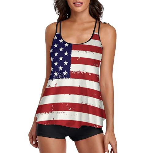 Maillot de bain tankini drapeau américain pour vos vacances au soleil