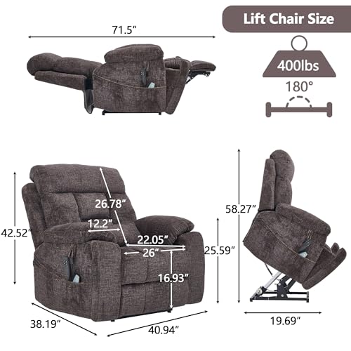 Sillón Power Lift Pliegue Tela Antideslizante miniatura 2