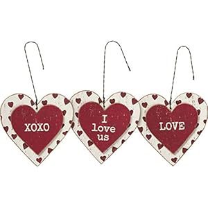 Primitives by Kathy Love XOXO I Love Us Decorative Ornament Set