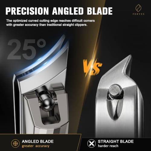 Image of FERYES Ingrown Toenail Clippers - Curved Slanted Blade Design for Nail Care
