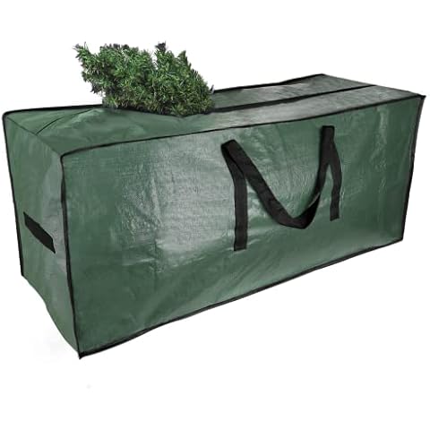 Christmas Tree Storage Bag,Extra Large Xmas Tree Bag with Handles,Double Zipper,Fits Up to 9ft Tall Trees,Heavy Duty Zip Up Sack for Xmas Tree and Decorations Cover