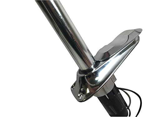 Pactrade Marine 12V Marine Boat Yacht Pontoon Navigation Anchor Light 360 Degrees All Around White Color Splashproof Black Housing (Incandescent Plug-In Base With Chrome Socket (H=24")) #TOP2